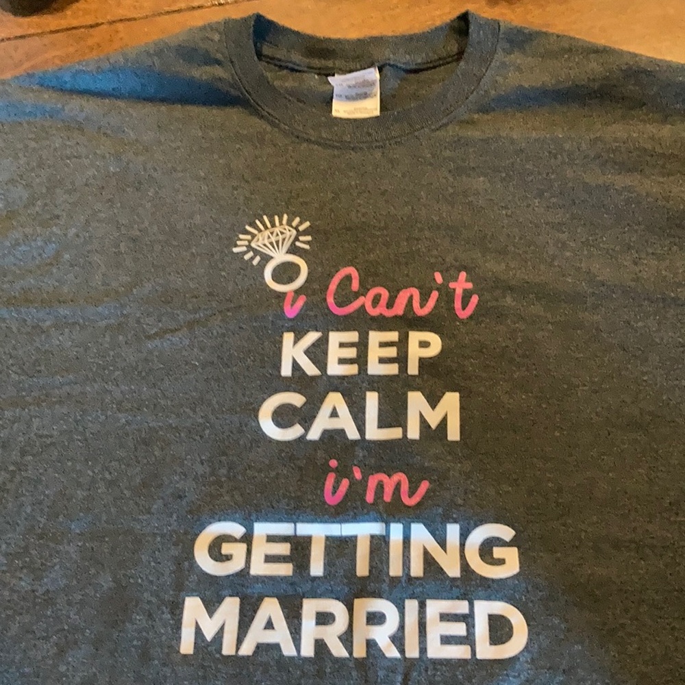 Ladies black T-shirt, for bride to be, I can’t keep calm I’m getting married xl